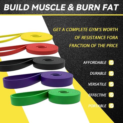 Resistance Bands, 5 Pack Pull-up Bands, Fabric Resistance Bands for Legs, Workout Bands, Exercise Bands Set for Fitness, Working Out, Body Stretching, Physical Therapy in Kuwait