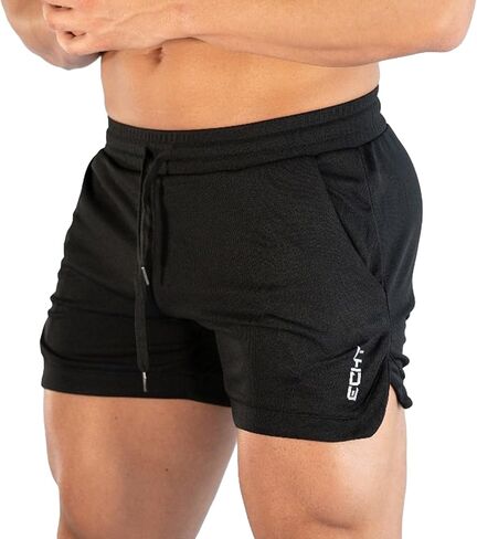 1pc Fitness Training Shorts Quick Dry Slim Fit Three Quarter Pants Black in Kuwait