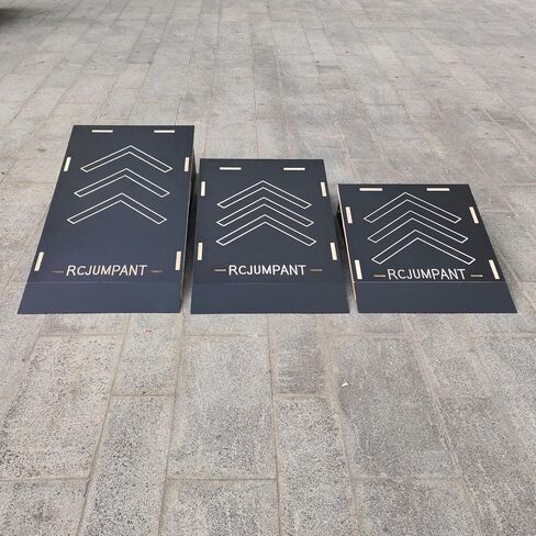 Skateboard & Bike Ramp, RC Car Ramp– Heavy-Duty BMX, Scooter Ramp with Iron Plate – 3 Sizes, Portable, Non-Slip, Tool-Free Assembly (Black, 42.9 "L x 23.3" W x 11.7 "H) in Kuwait
