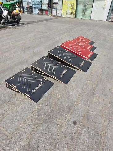Skateboard & Bike Ramp, RC Car Ramp– Heavy-Duty BMX, Scooter Ramp with Iron Plate – 3 Sizes, Portable, Non-Slip, Tool-Free Assembly (Black, 42.9 "L x 23.3" W x 11.7 "H) in Kuwait