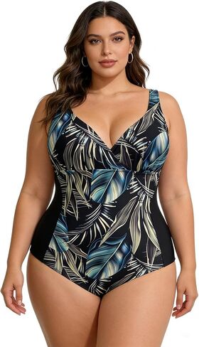 Aqua Regina Plus Size Swimsuit for Women Tummy Control One Piece Bathing Suit V Neck Swimwear in Kuwait
