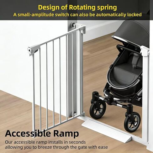 Easy Step Walk-Thru Baby Gate – Adjustable Safety Gate for Babies & Pets, Pressure Mount Kit, Includes Wall Cups – 29.7 to 32W x 30.5H inches, CPC Certified in Saudi Arabia