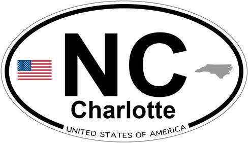 Charlotte, North Carolina Oval Sticker in Kuwait