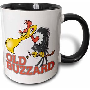 3dRose Old Buzzard 11oz Two-Tone Black Mug in Kuwait