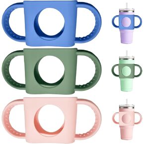 3 Pack Silicone Cup Grip Handles, Universal Soft Dual Handle for Toddler Water Bottle, Fits Owala 12oz, Zak 12oz 15oz, Stanley 14oz in Saudi Arabia