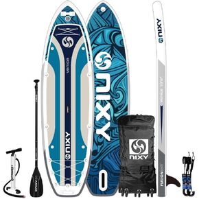 لوح التجديف القابل للنفخ من NIXY Venice G5 Cruiser & Yoga | 10'6" x 34" x 6" SUP خفيف للغاية مع طبقات ملحومة، وخياطة منسوجة من أجل السلامة والمتانة. in Kuwait