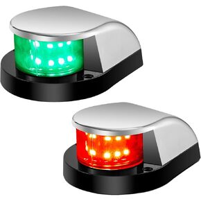 أضواء الملاحة بالقارب، إضاءة الملاحة باللونين الأحمر والأخضر للقوارب LED، IP67 مقاومة للماء، مقاومة للصدأ، أضواء القوارب القوس والستيرن للعائم، Skiff، القوارب الصغيرة، واليخوت (فضي) in Kuwait