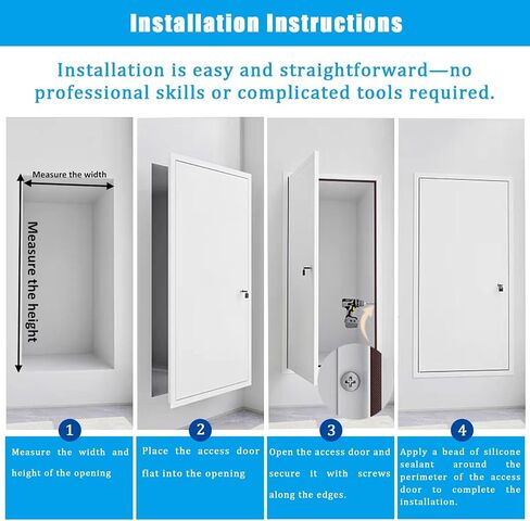 Lockable White Metal Access Panel Door for Gas, Water, Electric - Secure Service Hatch Cover, Sizes: 24"x36", 30"x20", 32"x48" (30x44in/76x112cm) in Kuwait