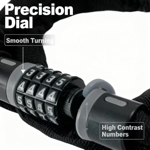 5 Digit Combination High Security Anti Theft Bike Chain Lock in Kuwait