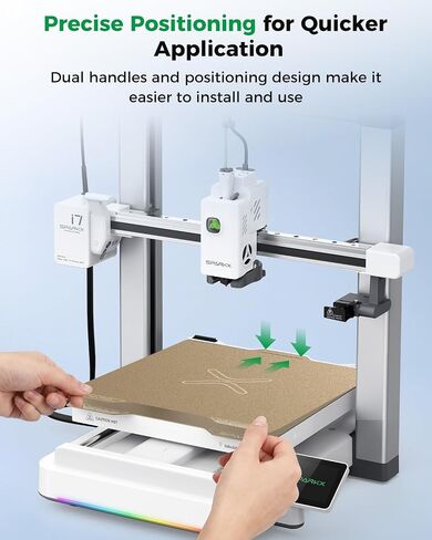 Creality Official SPARKX i7 Build Plate, Double Sided Textured PEI Sheet, 265×300mm Magnetic Flexible Removable Spring Steel Printing Plate, 3D Printer Bed Plate Gold (Without Magnetic Base) in Kuwait