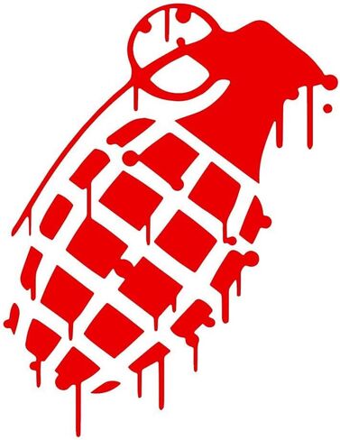 Grenade Dripping Sticker Decal Notebook Car Laptop 4.5" x 6" (Red) in Kuwait