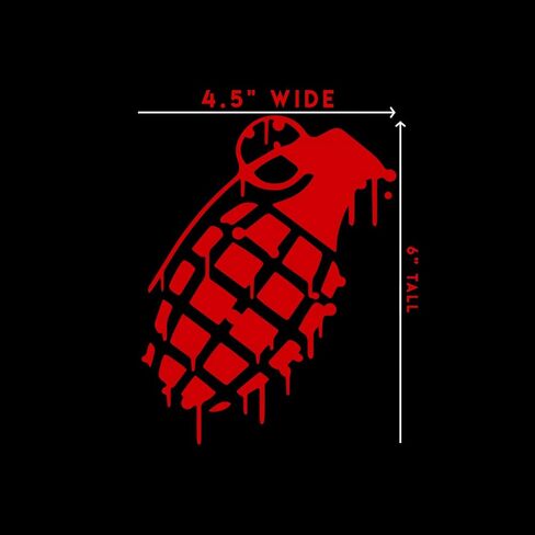 Grenade Dripping Sticker Decal Notebook Car Laptop 4.5" x 6" (Red) in Kuwait