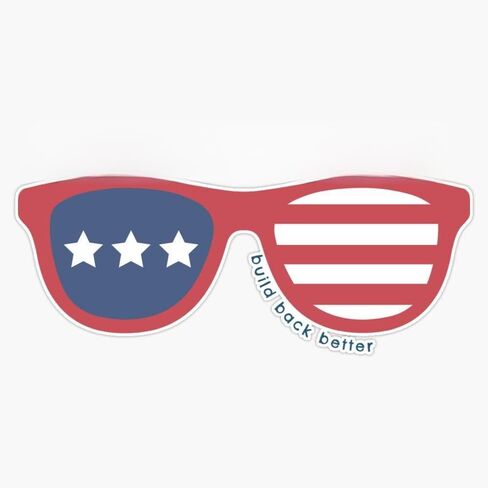 Biden Glasses 1 Sticker Vinyl Bumper Sticker Decal Waterproof 5" in Kuwait