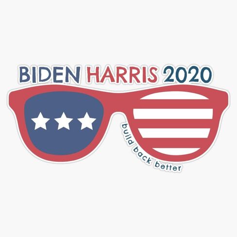 Biden Glasses 1 Sticker Vinyl Bumper Sticker Decal Waterproof 5" in Kuwait