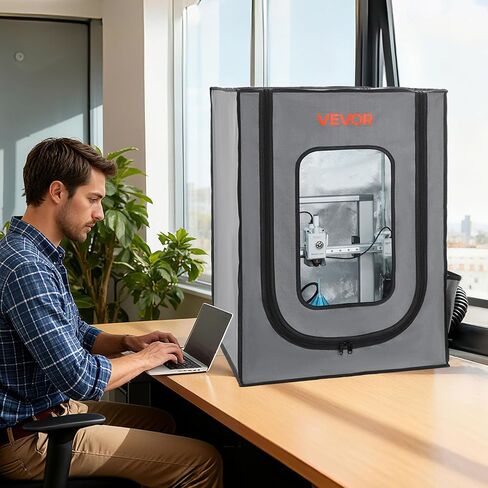 VEVOR 3D Printer Enclosure with Ventilation, Dustproof Waterproof Oxford Cloth Resin 3D Printer Tent, Constant Temperature Protective Case with LED, Compatible with Photon Mono/Mars 3, FDM/LCD Printer in Kuwait