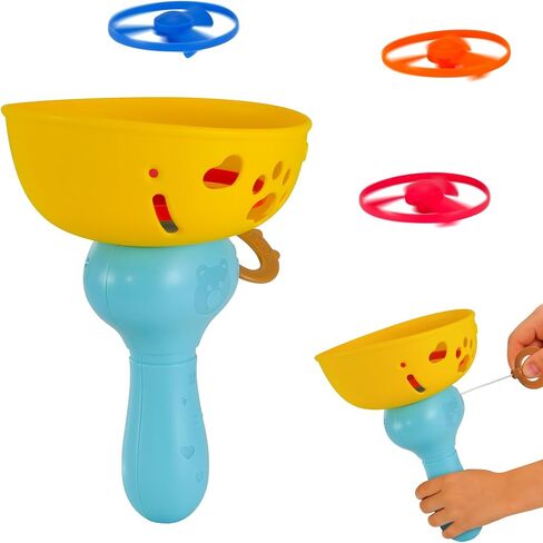 Outdoor Flying Disc Launcher Toys Set Pull-String Launchers Flying Toys Summer Fun Outdoor Activities in Kuwait