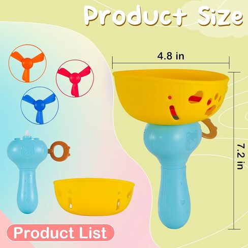 Outdoor Flying Disc Launcher Toys Set Pull-String Launchers Flying Toys Summer Fun Outdoor Activities in Kuwait