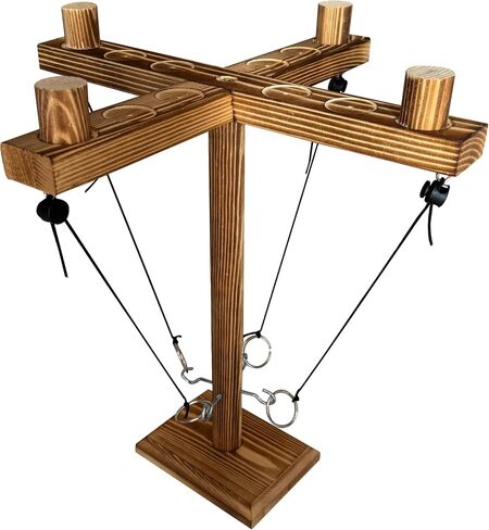 Ring Toss Games for Adults,Wooden Hook and Tossing Game,Hook and Ring Games 2-4-Player PK, Ring Hook Game with Ladder (13 inch) in Kuwait