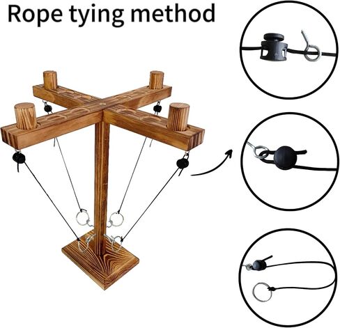 Ring Toss Games for Adults,Wooden Hook and Tossing Game,Hook and Ring Games 2-4-Player PK, Ring Hook Game with Ladder (13 inch) in Kuwait