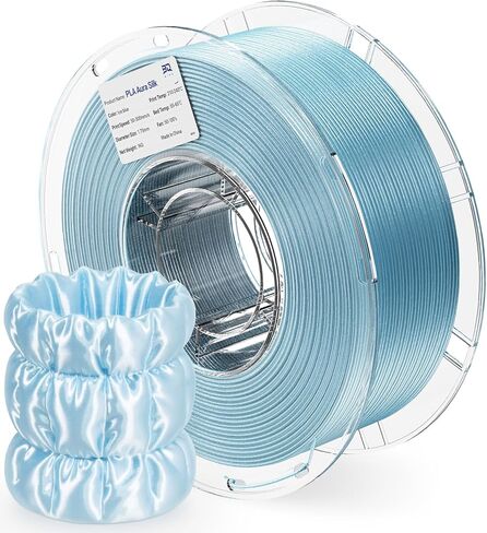 BIQU PLA Aura Silk 3D Printer Filament Bundle PLA Silk 1.75mm 1KG Using NatureWorks Ingeo, Strong Adhesion&Ultra-Gloss Silk PLA Filament for Bambu-Lab, Creality, Anycubic Most FDM 3D Printer(Ice Blue) in Kuwait