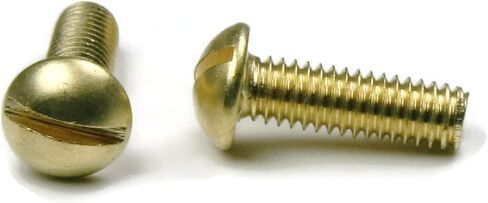 #6 × 3/8" براغي آلة ذات رأس دائري مشقوق، نحاس، 100 حزمة | نحاس صلب، تشطيب عادي. ASME B18.6.3. مقاوم للتآكل، غير مغناطيسي، للاستخدام الكهربائي والزخرفي. in Kuwait