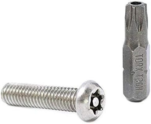 (100 قطعة) براغي مقاومة للعبث برأس زر BelMetric M6X12 من الفولاذ المقاوم للصدأ برغي أمان لرأس زر توركس 30 مع دبوس، SBT6X12SS in Kuwait