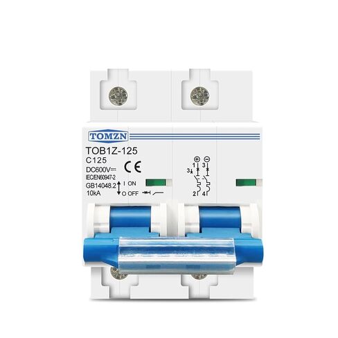 2P 80A 100A 125A DC MCB 600V قاطع الدائرة للنظام الكهروضوئي C منحنى(125) in Kuwait