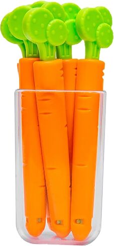 5Pcs Food Sealing Clamp, Carrot Shape Reusable Snack Bag Clips with Magnet Storage Box for Kitchen Home in Kuwait