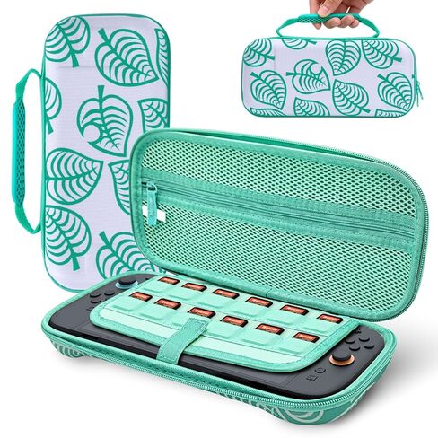 Carrying Case for Nintendo Switch 2, Large Capacity Switch 2 Case Hard Shell Protective Travel Pouch with 12 Game Card Slots Slim Storage Bag for Console & Accessories Cute Carry Cases for Gift, Green in Saudi Arabia