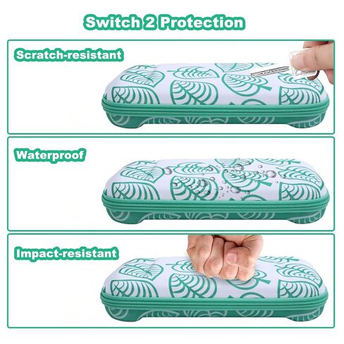 Carrying Case for Nintendo Switch 2, Large Capacity Switch 2 Case Hard Shell Protective Travel Pouch with 12 Game Card Slots Slim Storage Bag for Console & Accessories Cute Carry Cases for Gift, Green in Saudi Arabia