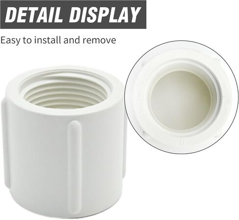 10Pcs 3/4 Inch Female to Female Threaded Coupling Connector, PVC Pipe Fitting White 3/4" Coupling Adapter, for Outdoor Applications Cold Water Supply Lines in Kuwait