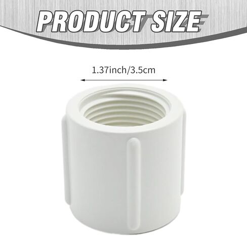10Pcs 3/4 Inch Female to Female Threaded Coupling Connector, PVC Pipe Fitting White 3/4" Coupling Adapter, for Outdoor Applications Cold Water Supply Lines in Kuwait