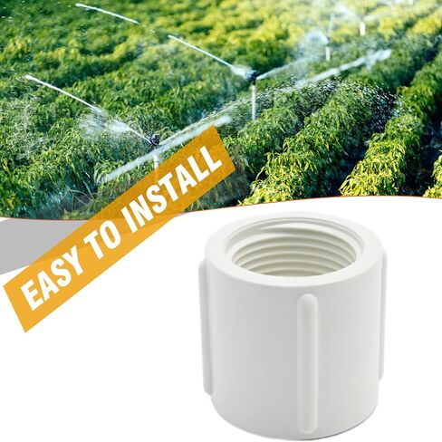 10Pcs 3/4 Inch Female to Female Threaded Coupling Connector, PVC Pipe Fitting White 3/4" Coupling Adapter, for Outdoor Applications Cold Water Supply Lines in Kuwait