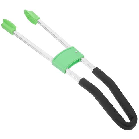 PartyKindom Aluminum Alloy Trash Grabber Clamp with Long Handle, Dual Rod Garbage Tongs Waste Picker Tool for Outdoor Sanitation and Litter Collection in Kuwait