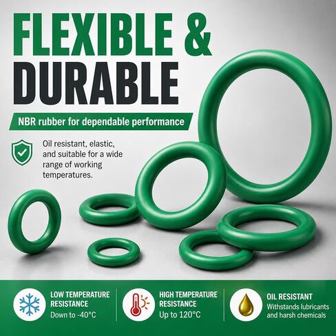 270PCS AC O Ring Kit, 18 Sizes NBR Rubber O Ring Assortment Set, Oil Resistant Air Conditioning Seal Gasket Kit for Automotive AC Compressor Repair, Car Accessories with Storage Box in Kuwait