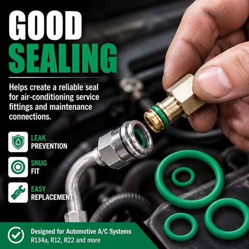 270PCS AC O Ring Kit, 18 Sizes NBR Rubber O Ring Assortment Set, Oil Resistant Air Conditioning Seal Gasket Kit for Automotive AC Compressor Repair, Car Accessories with Storage Box in Kuwait