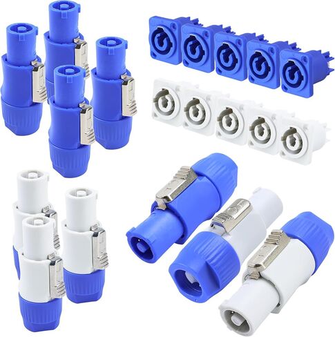 PowerCON Connector Set - for Neutrik Outdoor Stage Lighting Adapter - NAC3FCA & NAC3FCB for Input to Output with Chassis Panel Adapter Replacement (Blue&Grey Pack) in Kuwait