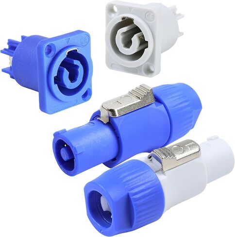 PowerCON Connector Set - for Neutrik Outdoor Stage Lighting Adapter - NAC3FCA & NAC3FCB for Input to Output with Chassis Panel Adapter Replacement (Blue&Grey Pack) in Kuwait