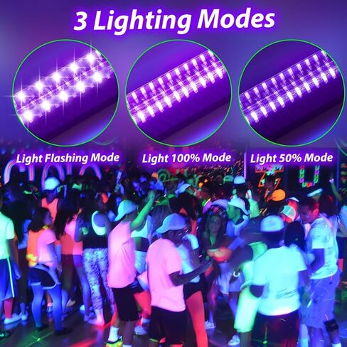 2 قطعة 12.6 بوصة USB UV LED Blacklight 385-400nm شريط ضوء أسود تأثير ضوء أضواء المسرح للحفلات، مع مفتاح للهالوين/عيد الميلاد/عيد الحب في نادي ديسكو، جهد منخفض 5 فولت in Kuwait