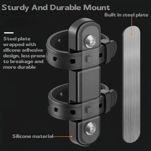 Bike Water Bottle Cage Mount, Black | Silicone Rubber, Road Mountain Bicycle, Frame Size 22-55mm, Cycling Accessory in Kuwait