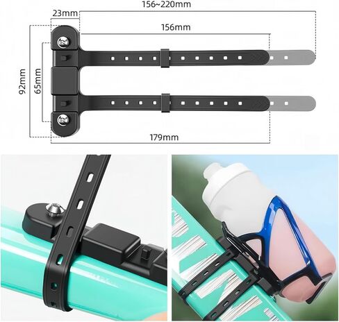 Bike Water Bottle Cage Mount, Black | Silicone Rubber, Road Mountain Bicycle, Frame Size 22-55mm, Cycling Accessory in Kuwait