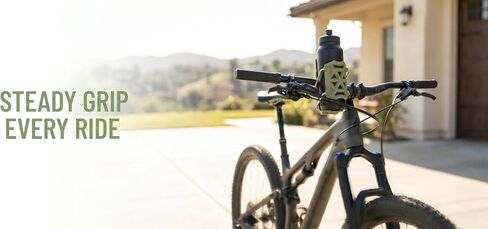 Auto-Adaptive Bike Water Bottle Holder Shockproof Bicycle Cup Mount with 360°Rotation Universal Fit for MTB Road Bike Motorcycle & Stroller-Olive in Kuwait