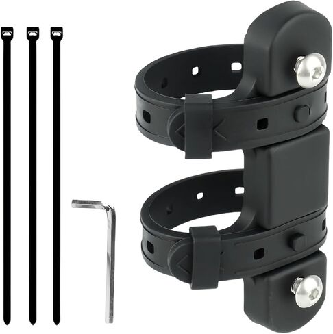 Bike Water Bottle Cage Mount, Black | Silicone Rubber, Road Mountain Bicycle, Frame Size 22-55mm, Cycling Accessory in Kuwait