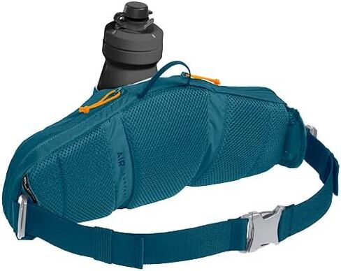حزمة خصر CamelBak Podium Flow 2 لركوب الدراجات الجبلية وركوب الدراجات على الحصى - تحتوي على زجاجة دراجة من سلسلة Podium Dirt سعة 21 أونصة، أزرق مغربي in Kuwait