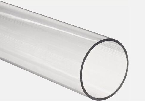 Clear acrylic Plexiglass pipe 2" 2 3/8" OD fits standard 2" PVC fittings 3 ft long in Kuwait