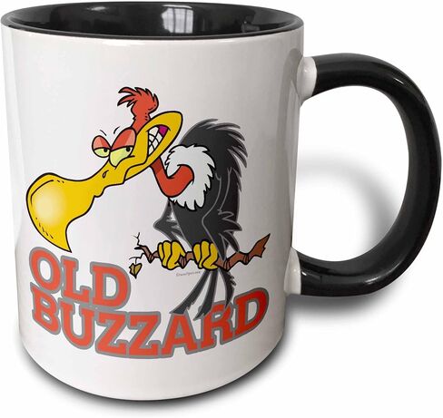 3dRose Old Buzzard 11oz Two-Tone Black Mug in Kuwait