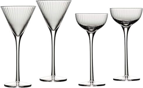 B Brilliant Degustation Tall Stemmed Cordial Glasses 2.5 Ounces, Set of 4 Assorted Shapes, Clear in Kuwait
