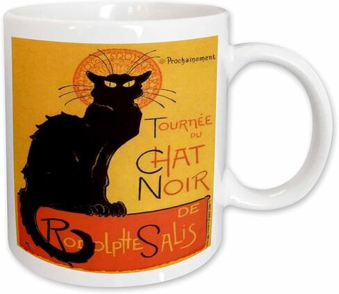 3dRose Cats Le Chat Noir 11oz Two-Tone Black Mug in Kuwait