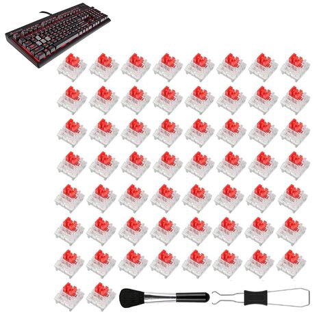 50pcs Mechanical Keyboard Switches,3 Pin Red Keyboard Clickers,Keyboard Clicker for 3D Prints,Clicky Switches Replacement Dustproof Keyboard Switch with Key Puller and Brush for Most Gaming Keyboards in Kuwait
