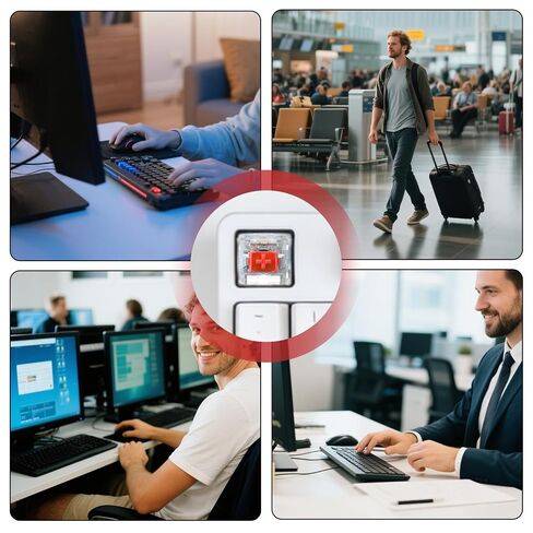 50pcs Mechanical Keyboard Switches,3 Pin Red Keyboard Clickers,Keyboard Clicker for 3D Prints,Clicky Switches Replacement Dustproof Keyboard Switch with Key Puller and Brush for Most Gaming Keyboards in Kuwait